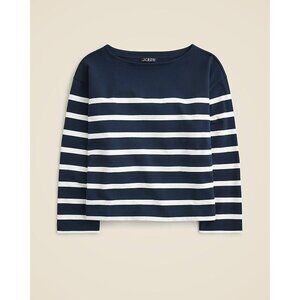 NWT Jcrew Mariner Jersey Relaxed Boatneck T-shirt in Stripe Navy White XL